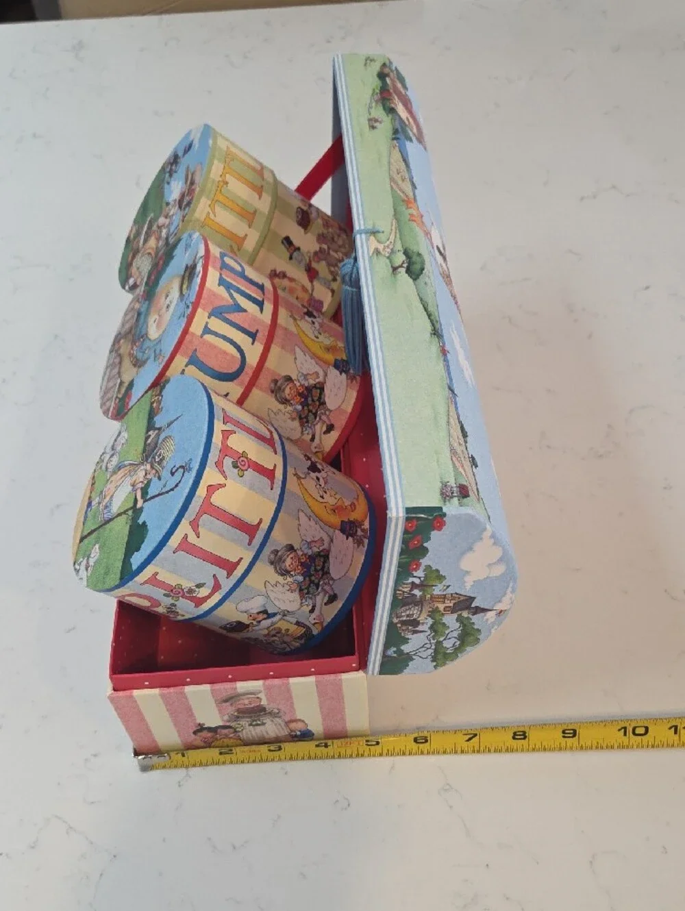 Mary Engelbreit Decorative Box in Light Blue with Pink Accent